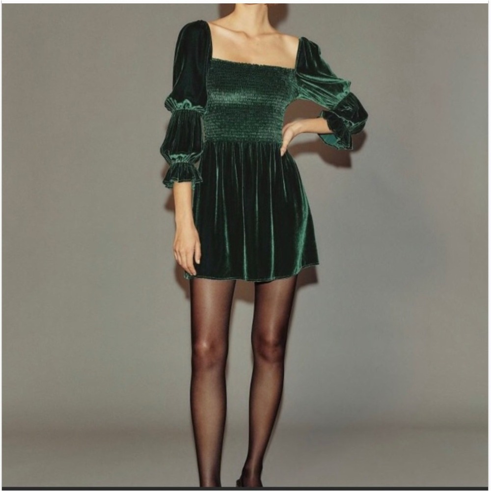 Reformation Albi Velvet Dress Forest Holiday Regency Whimsigoth‎ Silk Blend XL